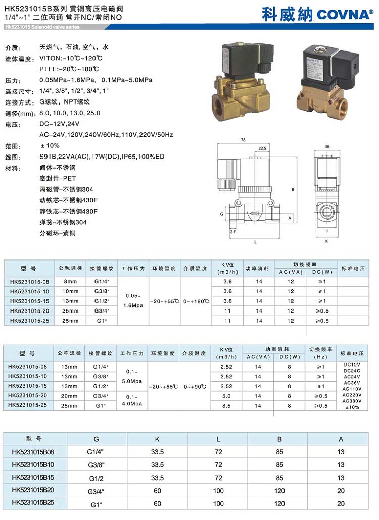 黃銅高壓電磁閥
